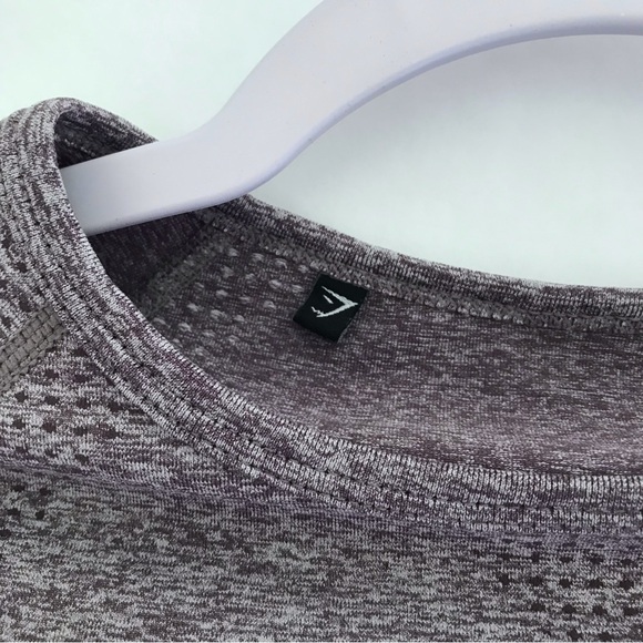GYMSHARK Vital Seamless 2.0 Long Sleeve Crop Heathered Purple - Picture 11 of 11